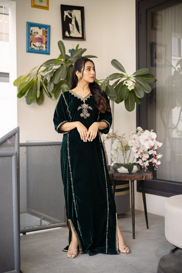 GREEN VERTE CAFTAN HANDMADE